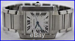 Cartier Tank Francaise Stainless Steel Automatic Mens Watch 2302