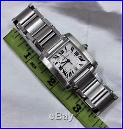 Cartier Tank Francaise Stainless Steel Automatic Mens Watch 2302