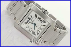 Cartier Tank Francaise Stainless Steel Automatic Watch Ref 2302 Sunburst dial