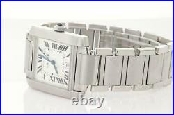 Cartier Tank Francaise Stainless Steel Automatic Watch Ref 2302 Sunburst dial
