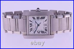 Cartier Tank Francaise Stainless Steel Automatic Watch Sunburst Ref 2302