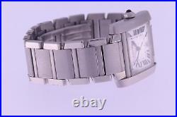 Cartier Tank Francaise Stainless Steel Automatic Watch Sunburst Ref 2302