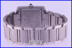 Cartier Tank Francaise Stainless Steel Automatic Watch Sunburst Ref 2302