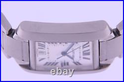 Cartier Tank Francaise Stainless Steel Automatic Watch Sunburst Ref 2302