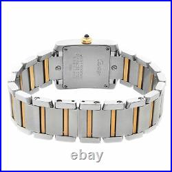 Cartier Tank Francaise Steel 18K Gold Pink MOP Dial Ladies Watch W51027Q4