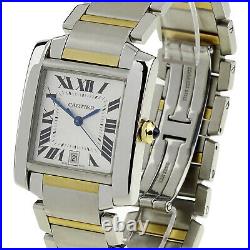 Cartier Tank Francaise Steel And Gold Automatic Wristwatch W51005q4