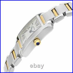 Cartier Tank Francaise Steel Gold White Roman Dial Ladies Quartz Watch W51007Q4