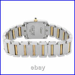 Cartier Tank Francaise Steel Gold White Roman Dial Ladies Quartz Watch W51007Q4