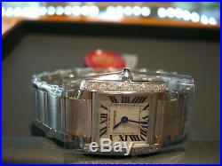 Cartier Tank Francaise Steel Ladies Watch 0.60 Diamond
