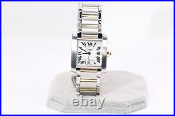 Cartier Tank Francaise Watch 28 mm Midsize Yellow Gold & Steel, Box & Service