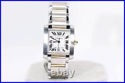 Cartier Tank Francaise Watch 28 mm Midsize Yellow Gold & Steel, Box & Service