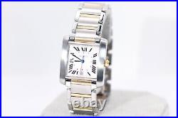 Cartier Tank Francaise Watch 28 mm Midsize Yellow Gold & Steel, Box & Service