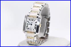 Cartier Tank Francaise Watch 28 mm Midsize Yellow Gold & Steel, Box & Service