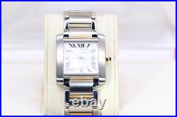 Cartier Tank Francaise Watch 28 mm Midsize Yellow Gold & Steel, Box & Service