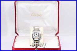 Cartier Tank Francaise Watch 28 mm Midsize Yellow Gold & Steel, Box & Service