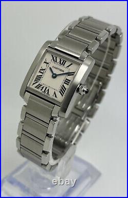 Cartier Tank Francaise White Dial Quartz Steel Ladies Watch 20mm 2384 Serviced