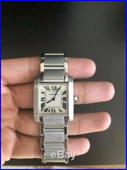 Cartier Tank Francaise Women's Medium Steel Watch 100% Authentic