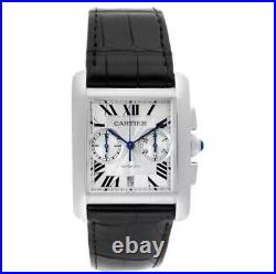 Cartier Tank MC Silver Dial Automatic Chronograph Mens Watch W5330007 NO RESERVE