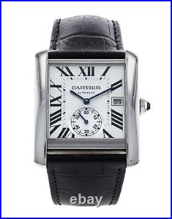 Cartier Tank MC W5330003 Steel 34.4mm Silver Dial Watch