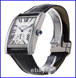 Cartier Tank MC W5330003 Steel 34.4mm Silver Dial Watch