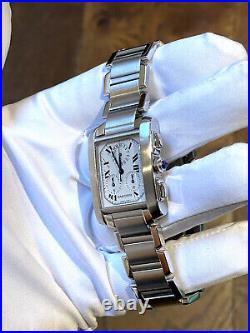 Cartier Tank Mens Watch Francaise 2303 XL Chronoflex 28x36mm Quartz