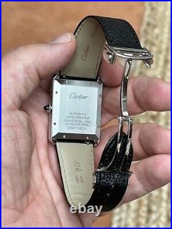 Cartier Tank Must XL Automatic Steel watch w Date WSTA0040 31mm Calf Skin Band