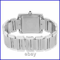 Cartier Tank Silver Roman Guilloche Dial Steel Automatic Unisex Watch W51002Q3