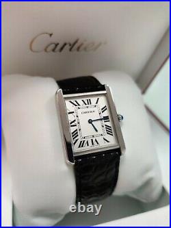 Cartier Tank Solo 2006 Stainless Steel Box Leather Strap (175)