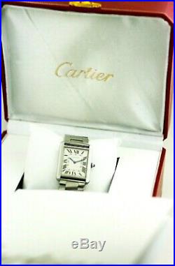 Cartier Tank Solo 3169 27x35mm Silver Stainless Steel Swiss Quartz Wrist Watch
