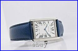 Cartier Tank Solo 3169 Stainless Steel Case White Roman Numeral Dial 27 MM