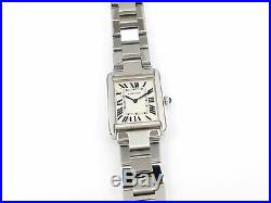 Cartier Tank Solo 3170 Silver Dial 24mm Stainless Steel Roman Numerals