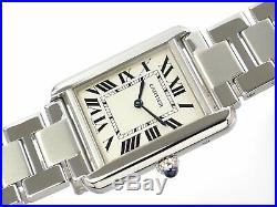 Cartier Tank Solo 3170 Silver Dial 24mm Stainless Steel Roman Numerals