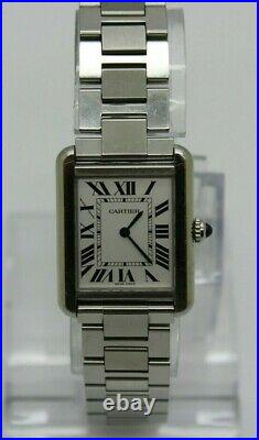 Cartier Tank Solo 3170 Stainless Steel Silver Roman Dial Quartz Watch