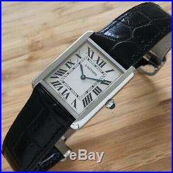 Cartier Tank Solo Bid Size Watch 3169 Stainless Steel Men 27mm Top Condition