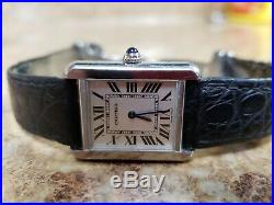 Cartier Tank Solo LX 2716 Stainless Steel Case & Leather Band (Worn) Pre-owned