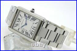 Cartier Tank Solo Large 27 mm Quartz Bracelet Watch, Ref, W5200014 Box & Papers