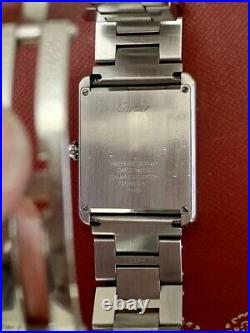 Cartier Tank Solo Large Stainless Steel Roman Quartz Date 3169 / W5200014 Watch