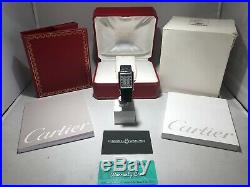 Cartier Tank Solo Mens Stainless Steel on Leather watch Medium size Pre Owned