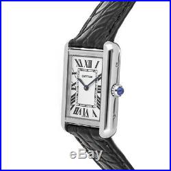 Cartier Tank Solo Small Model Quartz Steel Ladies Strap Watch W5200005
