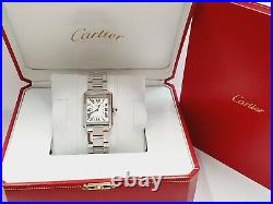 Cartier Tank Solo Stainless Steel Ladies Quartz Watch Box & Papers