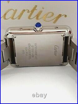 Cartier Tank Solo Stainless Steel Ladies Quartz Watch Box & Papers