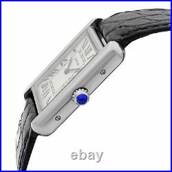Cartier Tank Solo Steel Silver Roman Rectangle Dial Ladies Quartz Watch W5200005