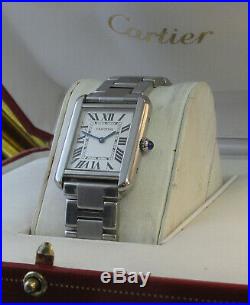 Cartier Tank Solo Watch 3170 Cal 157 Serviced 2 Year Warranty Roman numerals
