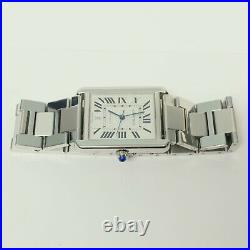 Cartier Tank Solo Watch Extra Large Model Automatic W5200028 Stainless Steel