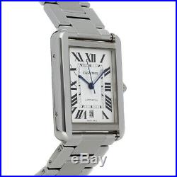 Cartier Tank Solo XL Auto Steel Mens Bracelet Watch Date W5200028