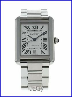 Cartier Tank Solo XL Automatic Silver Dial Stainless Steel Men's Watch W5200028