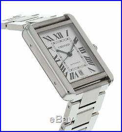 Cartier Tank Solo XL Automatic Silver Dial Stainless Steel Men's Watch W5200028