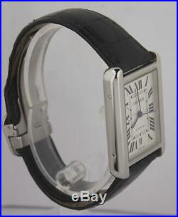 Cartier Tank Solo XL Stainless Steel Automatic Silver Roman Watch 3515 WSTA0029
