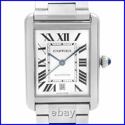 Cartier Tank Solo XL Stainless Steel Silver Dial Automatic Mens Watch W5200028