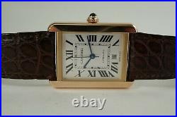Cartier Tank Solo XL W5200026 Automatic 18k Rose Gold & Stainless Steel C. 2012